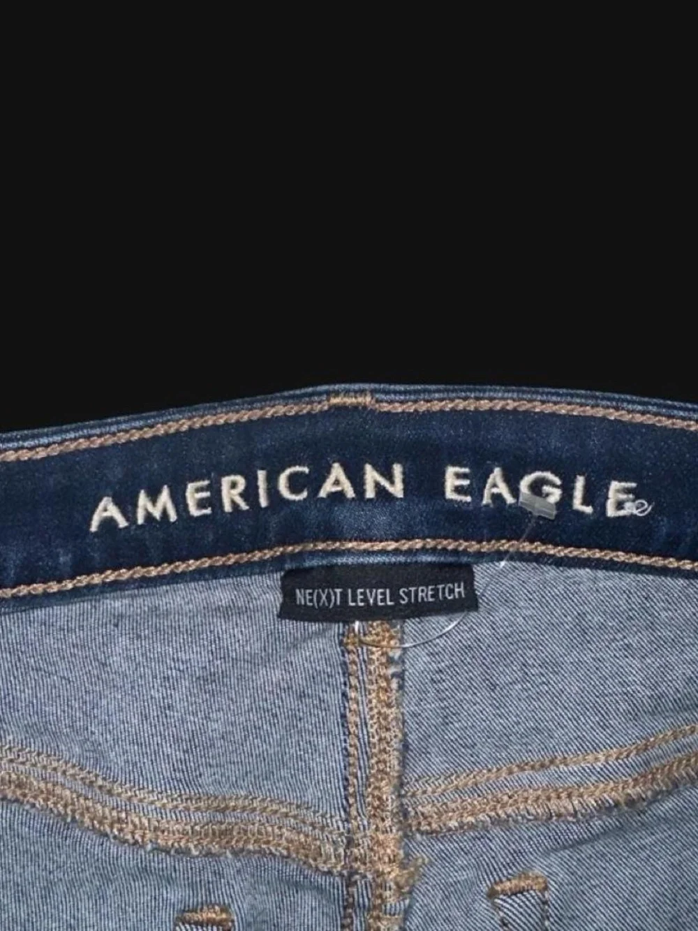 American Eagle AE Dark Blue Ripped Distressed Next Level Denim Short Shorts